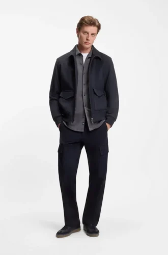 BECKHAM x BOSS Jacke mit Reißverschluss aus Wolle und Kaschmir