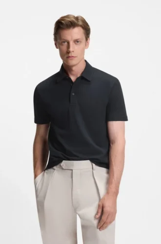 BECKHAM x BOSS Poloshirt aus Baumwolle und Seide