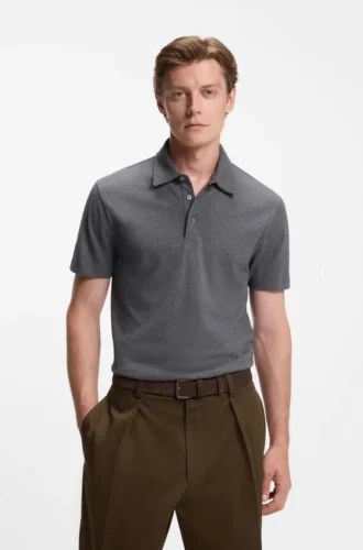 BECKHAM x BOSS Poloshirt aus Baumwolle und Seide