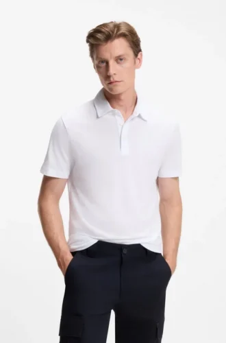 BECKHAM x BOSS Poloshirt aus Baumwolle und Seide