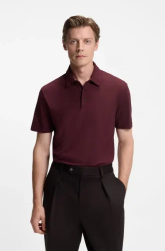 BECKHAM x BOSS Poloshirt aus Baumwolle und Seide