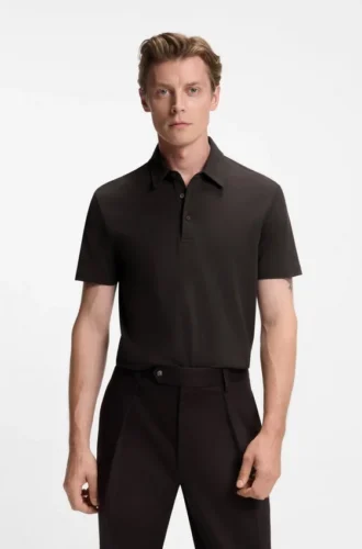 BECKHAM x BOSS Poloshirt aus Baumwolle und Seide