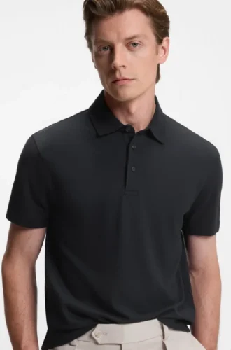 BECKHAM x BOSS Poloshirt aus Baumwolle und Seide