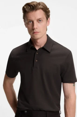 BECKHAM x BOSS Poloshirt aus Baumwolle und Seide