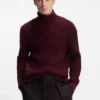 BECKHAM x BOSS Pullover aus Wolle und Kaschmir mit Zopfmuster