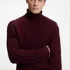 BECKHAM x BOSS Pullover aus Wolle und Kaschmir mit Zopfmuster