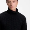 BECKHAM x BOSS Pullover aus Wolle und Kaschmir mit Zopfmuster