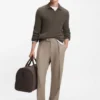BECKHAM x BOSS Pullover mit Mouliné-Rippmuster und Polokragen