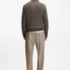 BECKHAM x BOSS Pullover mit Mouliné-Rippmuster und Polokragen