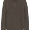 BECKHAM x BOSS Pullover mit Mouliné-Rippmuster und Polokragen