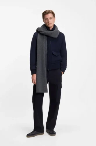 BECKHAM x BOSS Schal aus Schurwolle und Kaschmir
