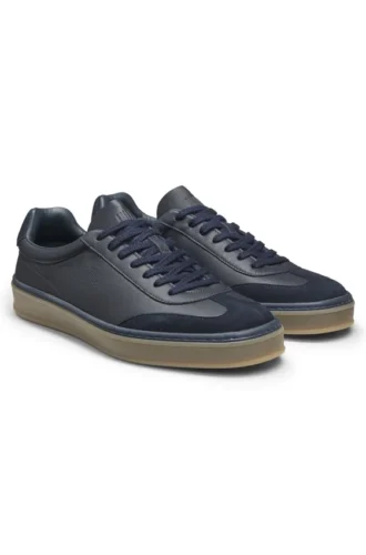 BECKHAM x BOSS Sneaker mit Wildlederbesatz aus genarbtem Leder