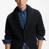 BECKHAM x BOSS Strickjacke in Relaxed-Fit aus Wolle und Kaschmir