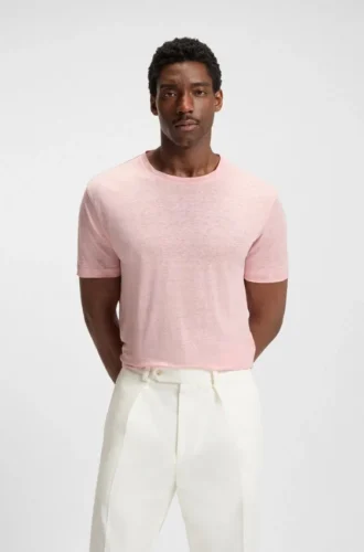 BECKHAM x BOSS T-Shirt aus weichem Leinen