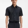 Bedrucktes Hemd in Regular-Fit aus Performance-Stretch-Jersey