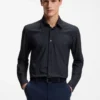 Bedrucktes Hemd in Regular-Fit aus Performance-Stretch-Jersey