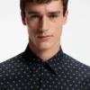 Bedrucktes Hemd in Regular-Fit aus Performance-Stretch-Jersey