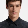 Bedrucktes Hemd in Regular-Fit aus Performance-Stretch-Jersey