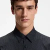 Bedrucktes Hemd in Regular-Fit aus Performance-Stretch-Jersey