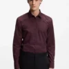 Bedrucktes Slim-Fit-Hemd aus Baumwollpopeline