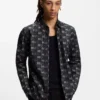 Bedrucktes Slim-Fit-Hemd aus Baumwollpopeline Bedrucktes Slim-Fit-Hemd aus Baumwollpopeline