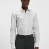 Bedrucktes Slim-Fit-Hemd aus Baumwollpopeline