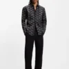 Bedrucktes Slim-Fit-Hemd aus Baumwollpopeline Bedrucktes Slim-Fit-Hemd aus Baumwollpopeline