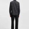 Bedrucktes Slim-Fit-Hemd aus Baumwollpopeline