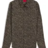 Bedrucktes Slim-Fit-Hemd aus Baumwollpopeline