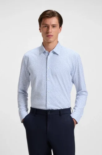 Bedrucktes Slim-Fit-Hemd aus einer Baumwollmischung