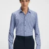 Bedrucktes Slim-Fit-Hemd aus einer Baumwollmischung