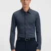 Bedrucktes Slim-Fit-Hemd aus einer Baumwollmischung