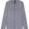 Bedrucktes Slim-Fit-Hemd aus einer Baumwollmischung