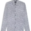 Bedrucktes Slim-Fit-Hemd aus einer Baumwollmischung