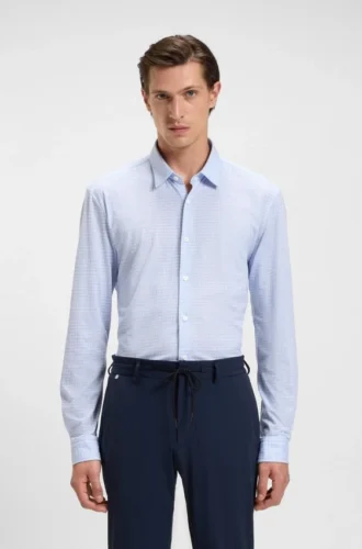 Bedrucktes Slim-Fit-Hemd aus Flex-Weave-Stoff