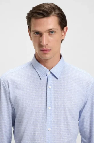 Bedrucktes Slim-Fit-Hemd aus Flex-Weave-Stoff