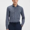 Bedrucktes Slim-Fit-Hemd aus italienischem Performance-Stretch-Jersey