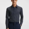 Bedrucktes Slim-Fit-Hemd aus italienischem Performance-Stretch-Jersey Bedrucktes Slim-Fit-Hemd aus italienischem Performance-Stretch-Jersey