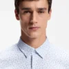 Bedrucktes Slim-Fit-Hemd aus Jersey mit Baumwollanteil