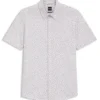 Bedrucktes Slim-Fit-Hemd aus Jersey mit Baumwollanteil