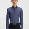 Bedrucktes Slim-Fit-Hemd aus Performance-Stretch-Jersey