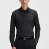 Bedrucktes Slim-Fit-Hemd aus Performance-Stretch-Jersey