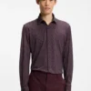 Bedrucktes Slim-Fit-Hemd aus Performance-Stretch-Jersey