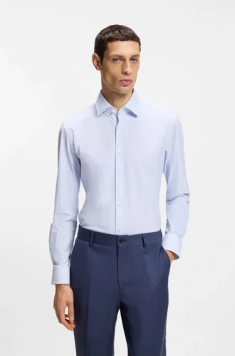 Bedrucktes Slim-Fit-Hemd aus Performance-Stretch-Jersey