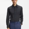 Bedrucktes Slim-Fit-Hemd aus Performance-Stretch-Jersey