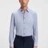 Bedrucktes Slim-Fit-Hemd aus Performance-Stretch-Jersey