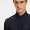 Bedrucktes Slim-Fit-Hemd aus Performance-Stretch-Jersey