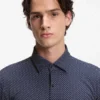 Bedrucktes Slim-Fit-Hemd aus Performance-Stretch-Jersey
