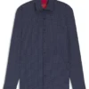Bedrucktes Slim-Fit-Hemd aus Performance-Stretch-Jersey