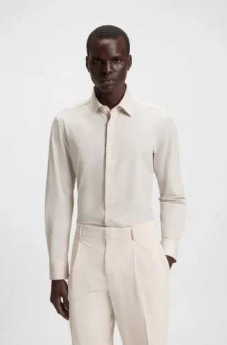 Bedrucktes Slim-Fit-Hemd aus Performance-Stretch-Material
